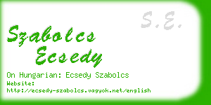 szabolcs ecsedy business card